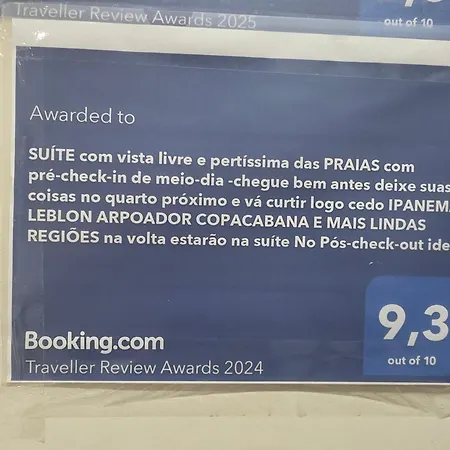 SUÍTE c vista livre e pertíssima das PRAIAS IPANEMA LEBLON ARPOADOR COPACABANA e do CRISTO REDENTOR do BONDINHO PÃO DE AÇUCAR etc Chegando mais cedo que o Check-in do meio-dia, deixe suas malas e vá se divertir, idem no Check-out das 10h manhã-3